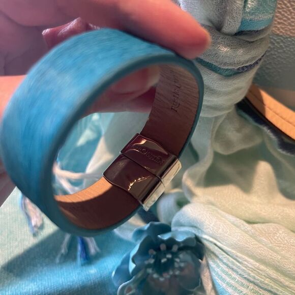 BLUE & Silver Fur Rustic Cuff! - Picture 10 of 16